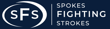 SFS Spokes Fighting Strokes logo on blue background
